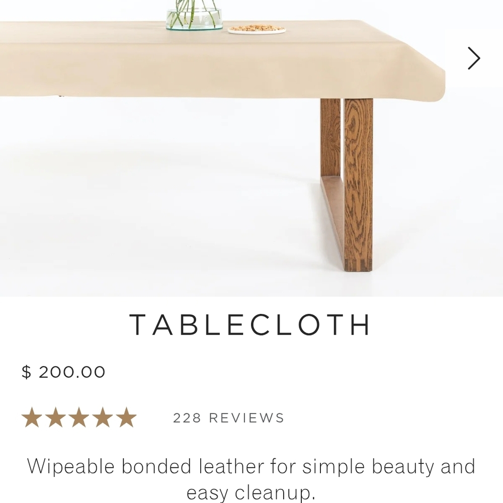 10 Ft Gathre Vegan Leather Cream Tablecloth